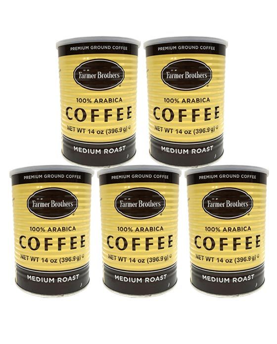  Farmer Brothers Medium Roast Ground Coffee (5 Cans/14 Oz)