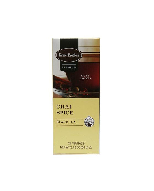  Farmer Brothers Premium:Chai Spice Hot Black Tea, 1/25 Ct Tea Box