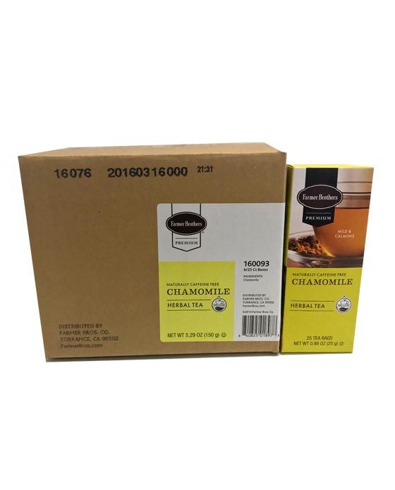  Farmer Brothers Premium: Chamomile Hot Tea, 6/25 Ct Tea Boxes