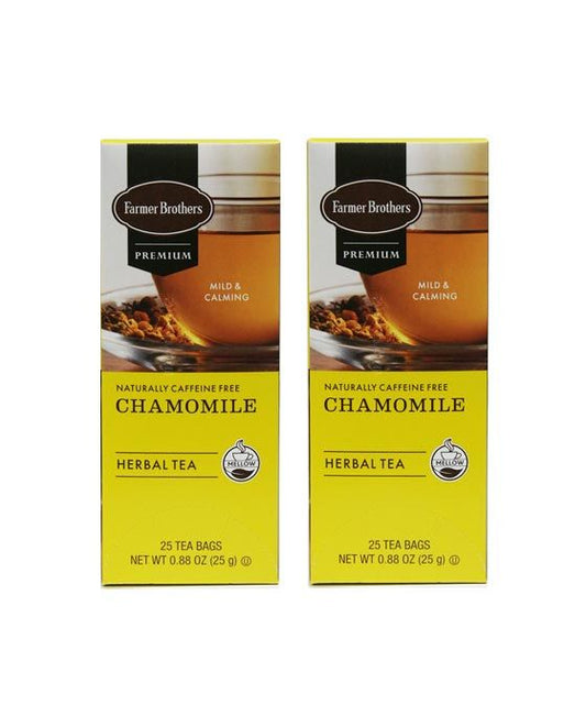  Farmer Brothers Premium: Chamomile Hot Tea, 2/25 Ct Tea Boxes