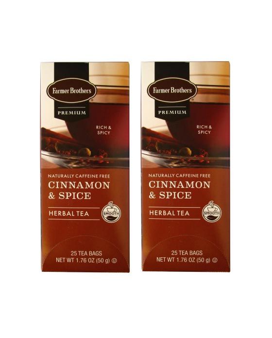  Farmer Brothers Premium: Cinnamon Hot Tea, 2/25 Ct Tea Boxes