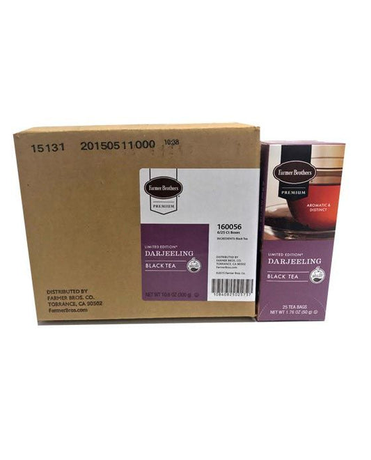  Farmer Brothers Premium: Darjeeling Hot Tea, 6/25 Ct Tea Boxes
