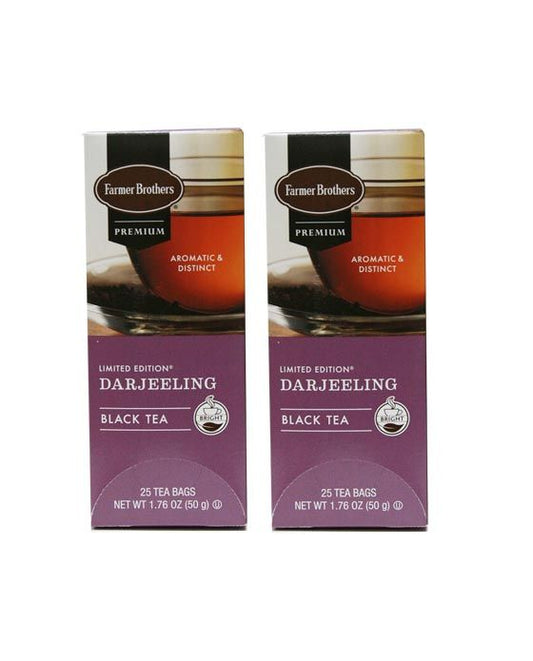  Farmer Brothers Premium: Darjeeling Hot Tea, 2/25 Ct Tea Boxes