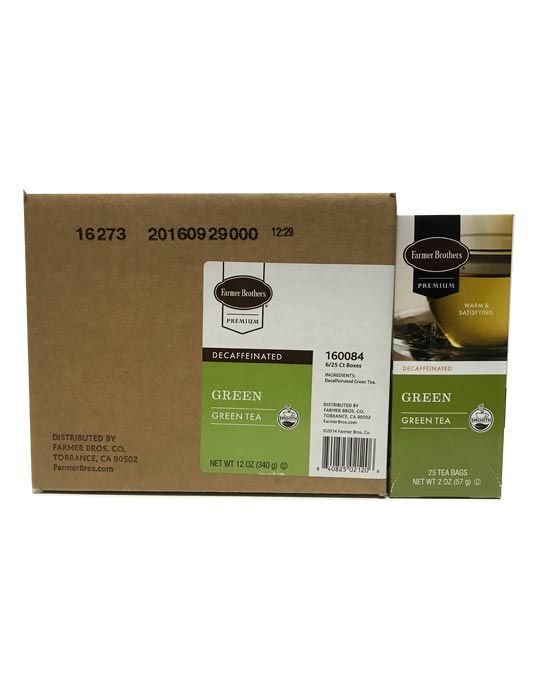  Farmer Brothers Premium: Decaf Green Tea, 6/25 Ct Tea Boxes