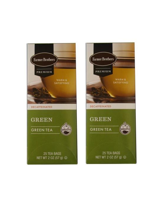  Farmer Brothers Premium: Decaf Green Tea, 2/25 Ct Tea Boxes