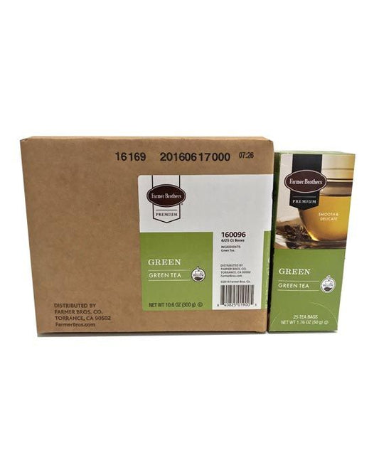  Farmer Brothers Premium: Green Tea, 6/25 Ct Tea Boxes