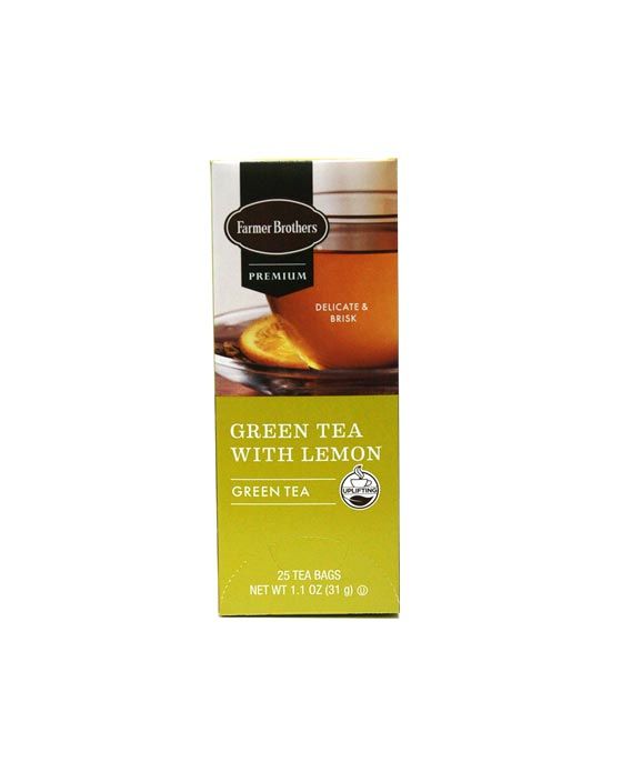  Farmer Brothers Premium: Green Tea With Lemon, 1/25 Ct Tea Box