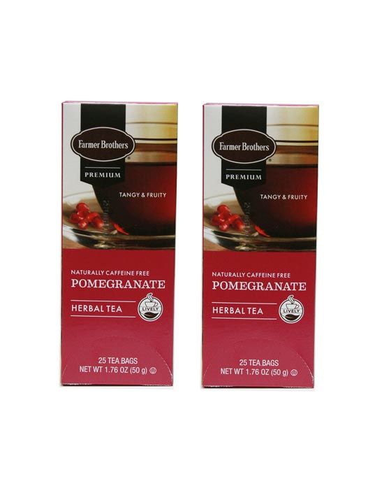  Farmer Brothers Premium: Pomegranate Hot Tea, 2/25 Ct Tea Boxes