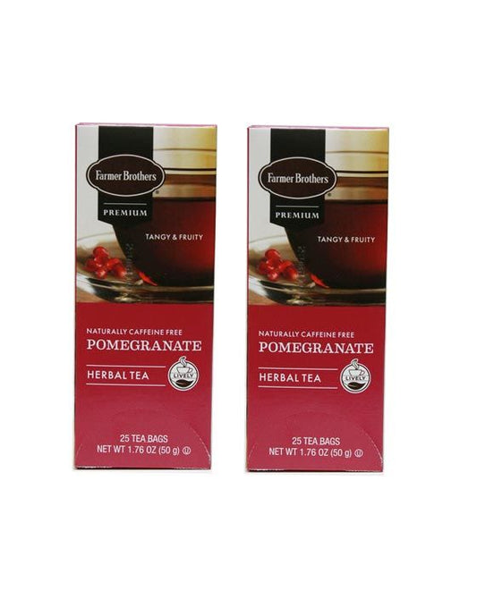  Farmer Brothers Premium: Pomegranate Hot Tea, 2/25 Ct Tea Boxes