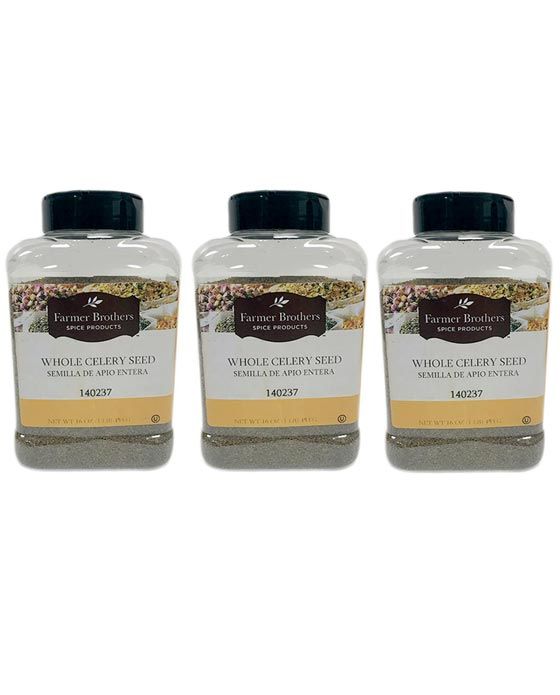  Farmer Brothers Whole Celery Seed (3 Bottles/1 Lb Ea.)