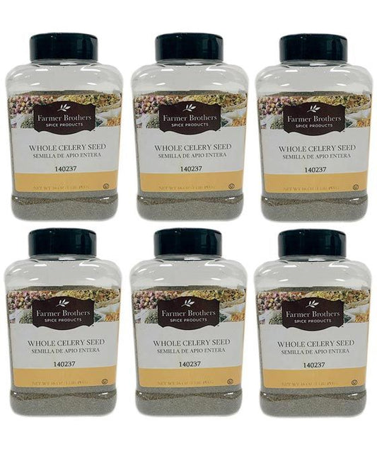 Farmer Brothers Whole Celery Seed (6 Bottles/1 Lb Ea.)