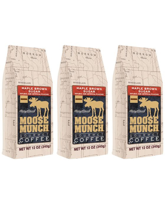  Harry & David Moose Munch Maple Brown Sugar Ground Gourmet Coffee 3 Bags (12 Oz Each)