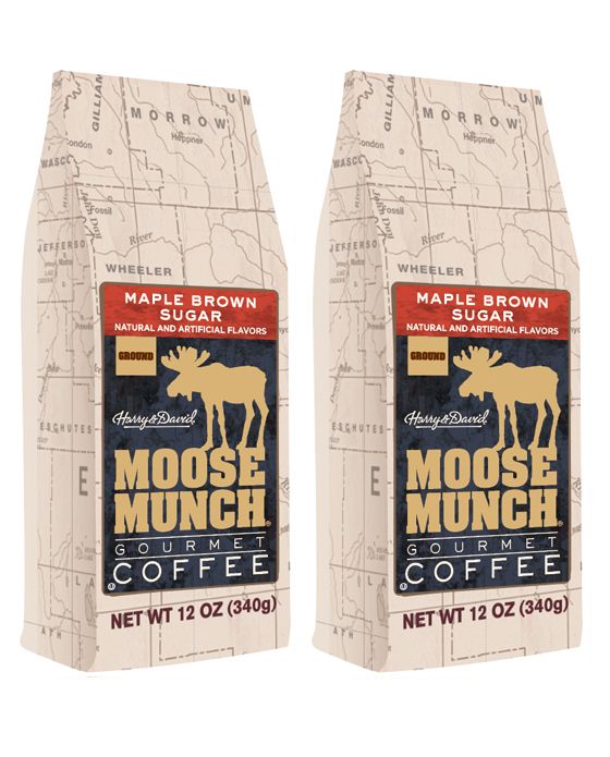  Harry & David Moose Munch Maple Brown Sugar Ground Gourmet Coffee 2 Bags
