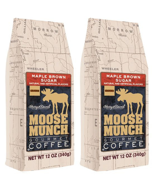  Harry & David Moose Munch Maple Brown Sugar Ground Gourmet Coffee 2 Bags