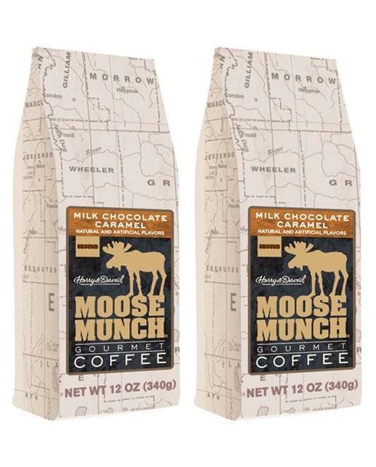  Harry & David Milk Chocolate Caramel Moose Munch Coffee - 2 Items Included Two 12 Oz Bags
