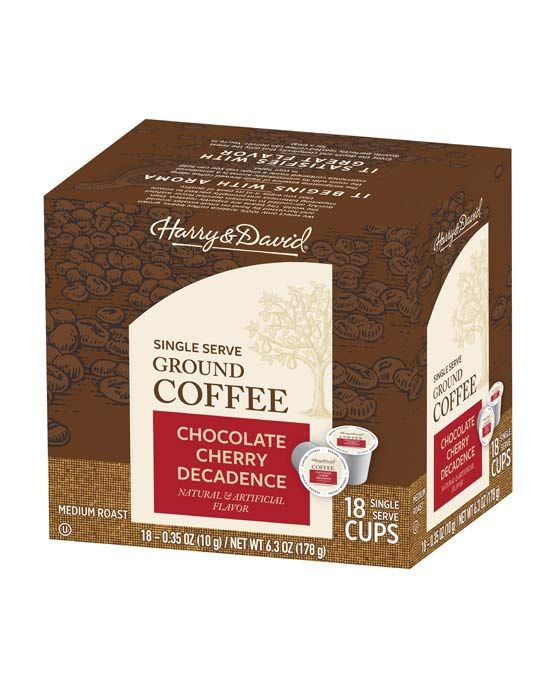  Harry & David Chocolate Cherry Decadence Single Serve Coffee, 18 Count Box