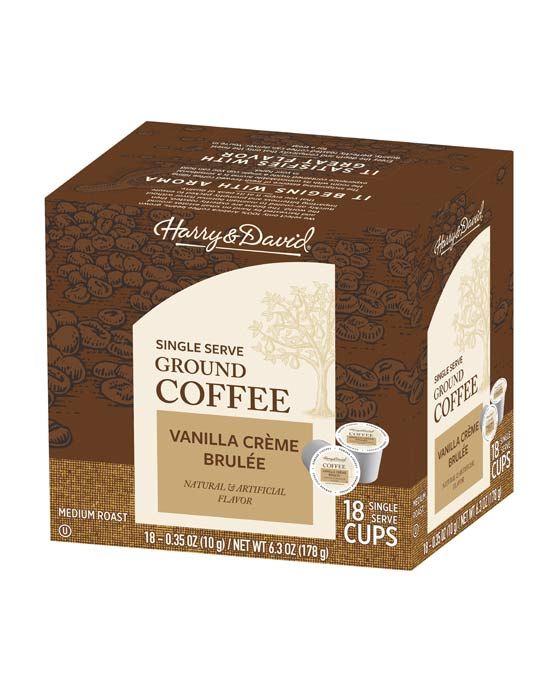  Harry & David Vanilla Creme Brulee Single Serve Coffee, 18 Count Box