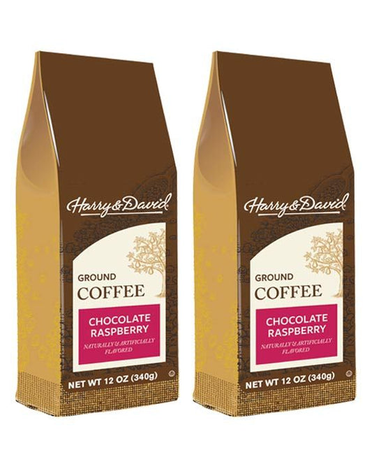  Harry & David Chocolate Raspberry Ground Coffee, 2 Bags (12 Oz Each)