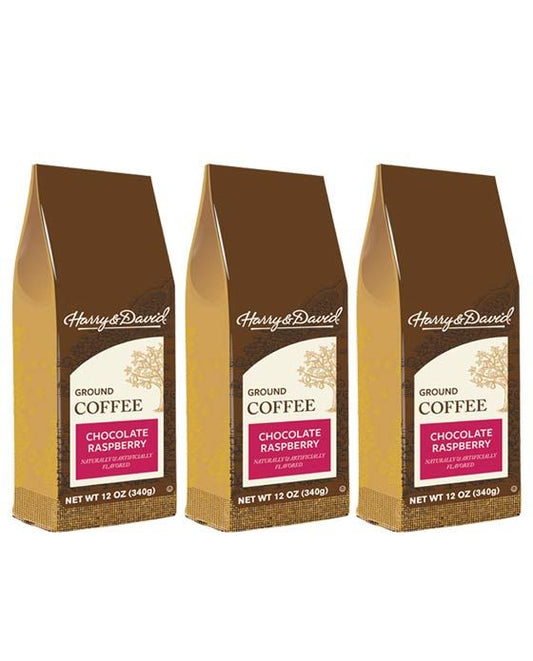 Harry & David Chocolate Raspberry Ground Coffee, 3 Bags (12 Oz Each)