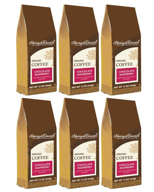  Harry & David Chocolate Raspberry Ground Coffee, 6 Bags (12 Oz Each)