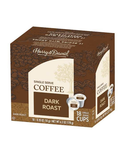  Harry & David Dark Roast Single Serve Coffee, 18 Count Box