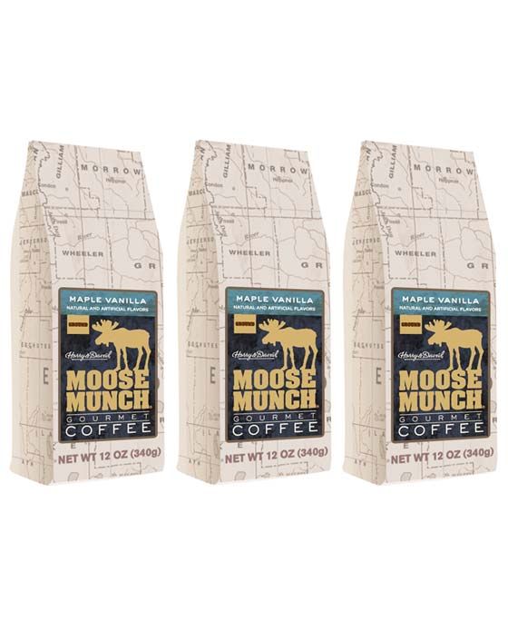  Harry & David Maple Vanilla Moose Munch Gourmet Coffee 3 Bags