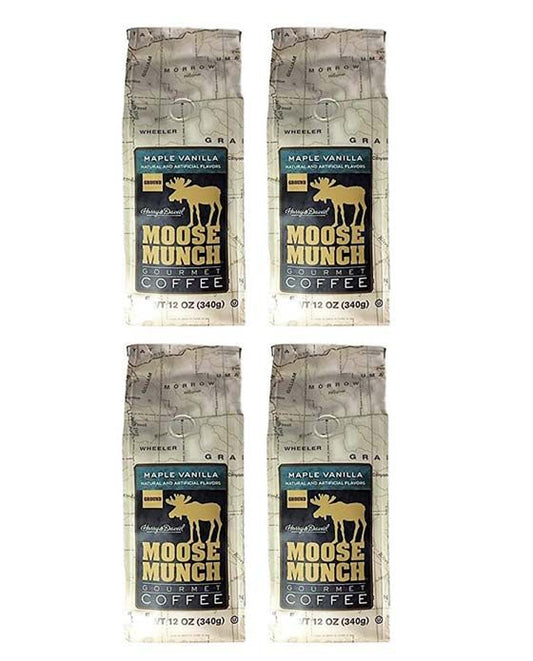  Harry & David Maple Vanilla Moose Munch Gourmet Coffee 4 Bags