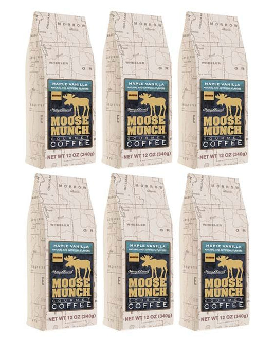  Harry & David Maple Vanilla Moose Munch Gourmet Coffee 6 Bags (12 Oz Each)