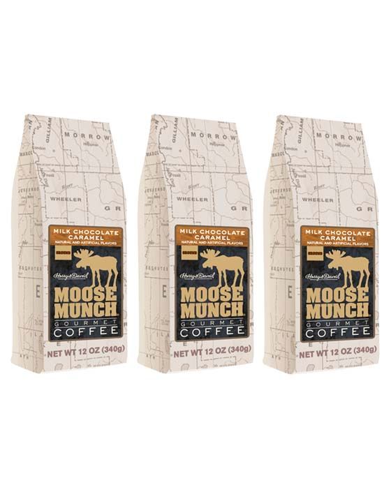  Harry & David Milk Chocolate Caramel Moose Munch Gourmet Ground Coffee 3 Bags