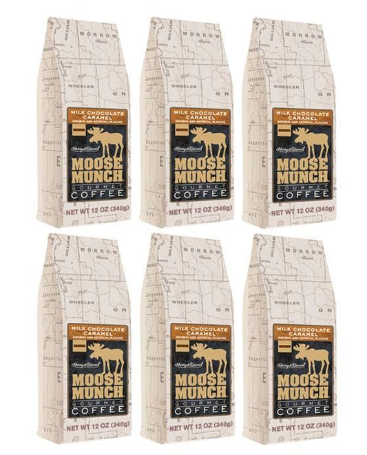  Harry & David Milk Chocolate Caramel Moose Munch Gourmet Ground Coffee 6 Bags