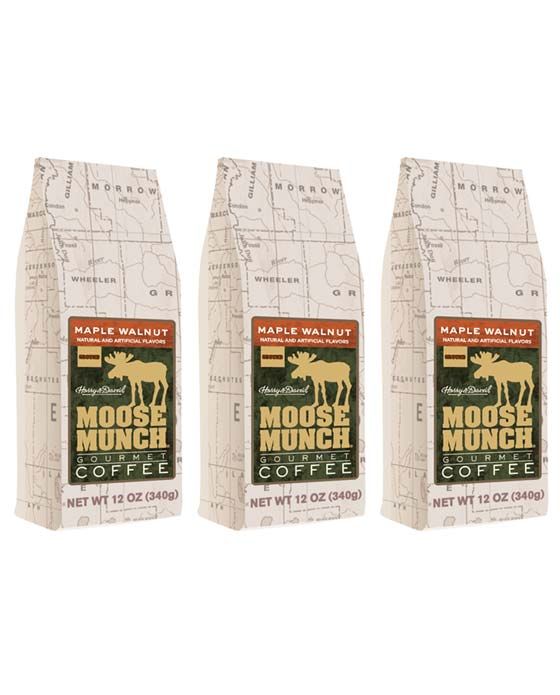  Harry & David Moose Munch Maple Walnut Ground Gourmet Coffee 3 Bags