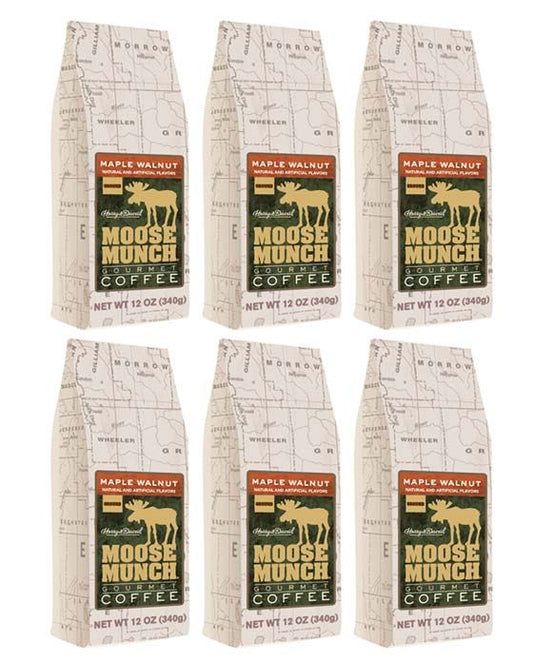  Moose Munch Coffee By Harry & David, Maple Walnut Ground Gourmet Coffee 6 Bags
