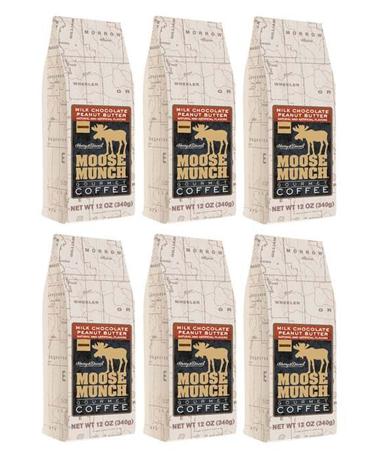  Harry & David Moose Munch Milk Chocolate Peanut Butter Ground Gourmet Coffee 6 Bags