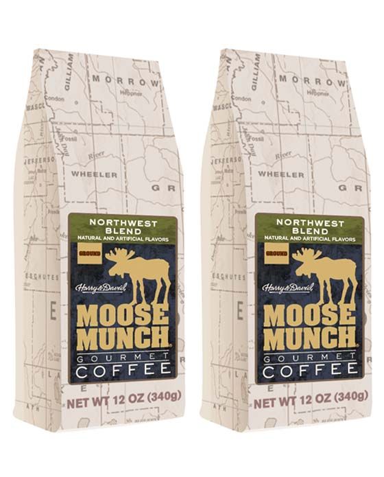  Harry & David Northwest Blend Moose Munch Ground Coffee - 2 Bags(12 Oz Each)