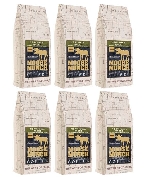  Harry & David Northwest Blend Moose Munch Ground Coffee - 6 Bags(12 Oz Each)
