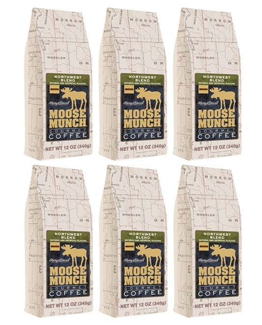  Harry & David Northwest Blend Moose Munch Ground Coffee - 6 Bags(12 Oz Each)