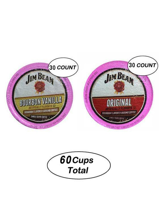  Jim Beam Vanilla Bourbon And Original Single Serve Cups, 30 Cups Each