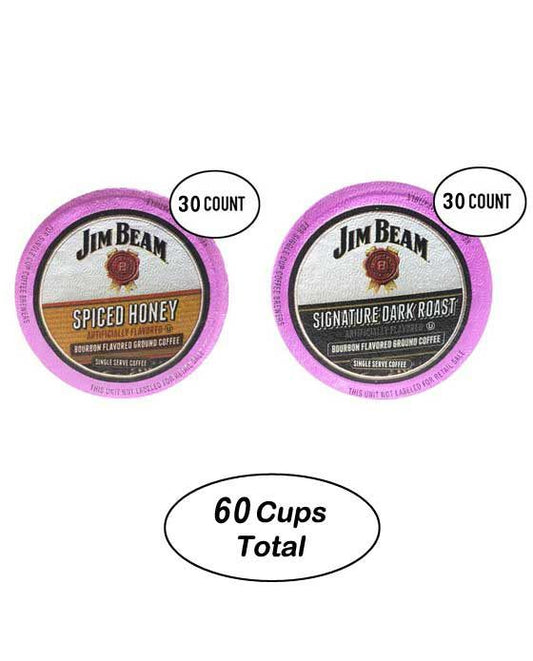 Jim Beam Dark Roast Bourbon 30 Cups &Spiced HoneySingle Serve 30 Cups