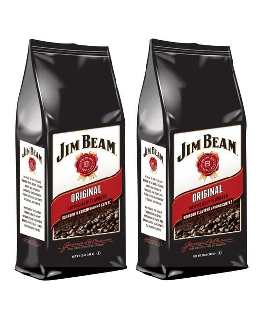  Jim Beam Original Bourbon Flavored Ground Coffee, 2 Bags (12 Oz Ea.)