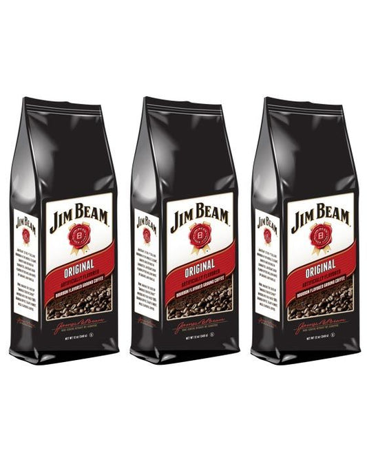  Jim Beam Original Bourbon Flavored Ground Coffee, 3 Bags (12 Oz Ea.)