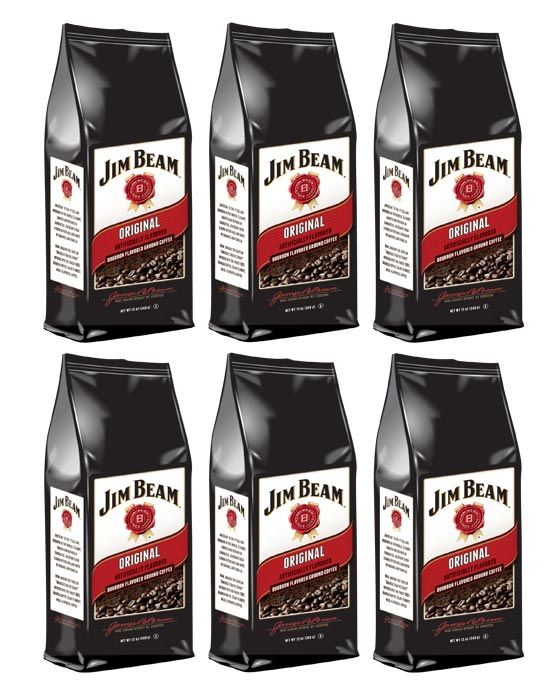  Jim Beam Original Bourbon Flavored Ground Coffee, 6 Bags (12 Oz Ea.)