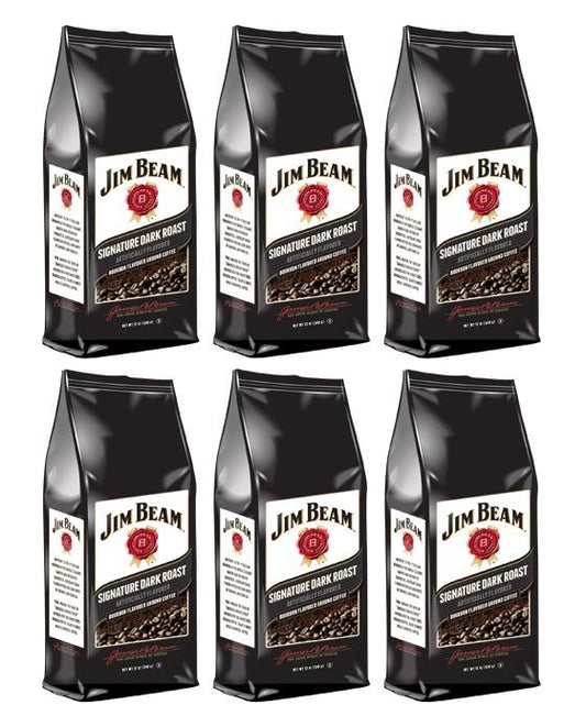  Jim Beam Signature Dark Roast Bourbon Flavored Ground Coffee, 6 Bags (12 Oz Ea.)