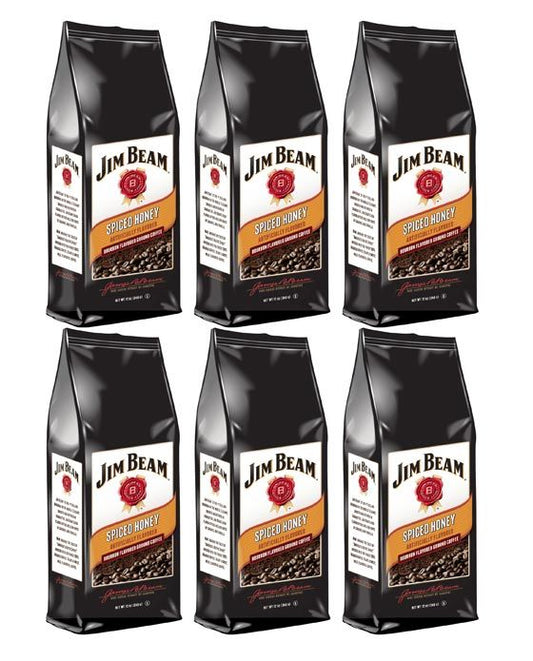  Jim Beam Spiced Honey Bourbon Flavored Ground Coffee, 6 Bags (12 Oz Ea.)