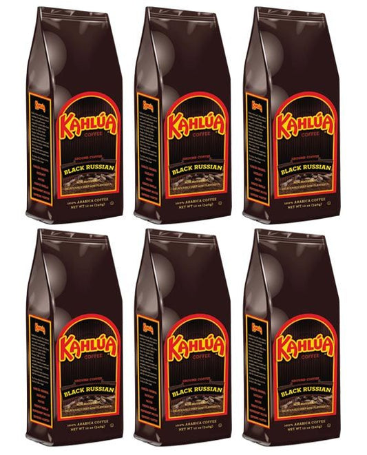  Kahlua Black Russian Gourmet Ground Coffee (6 Bags/12 Oz)