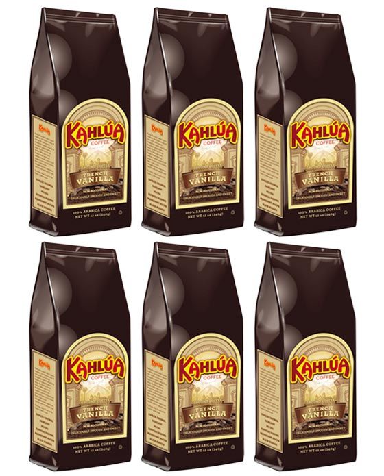  Kahlua French Vanilla Gourmet Ground Coffee (6 Bags/12 Oz)
