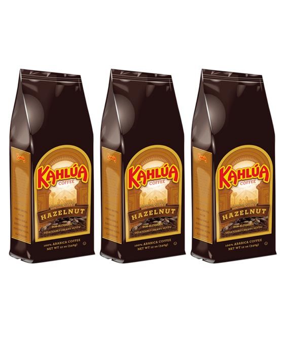  Kahlua Hazelnut Gourmet Ground Coffee (3 Bags/12 Oz)