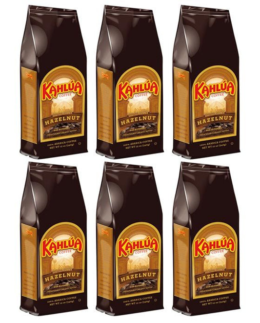  Kahlua Hazelnut Gourmet Ground Coffee (6 Bags/12 Oz)