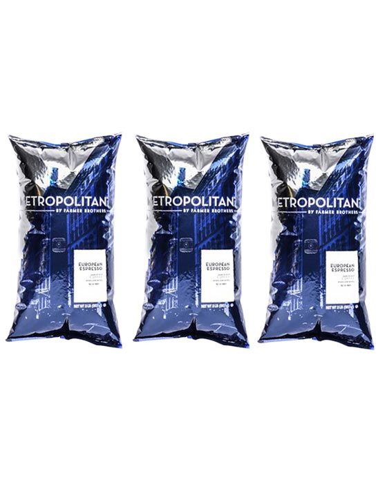  Metropolitan European Espresso Whole Bean - 3 Bags/2 Lbs Ea.