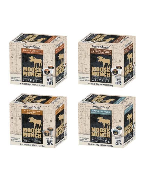  Moose Munch MapleWalnut/DarkChocCaramel/MilkChocCaramel/MapleVanilla 4/18 Ct