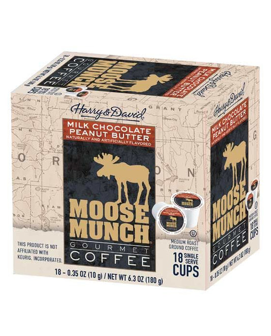  Moose Munch Milk Chocolate Peanut Butter Single Serve Cups, 18 Count